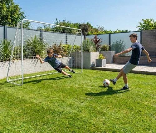 porta da calcio in metallo da esterno porta calcio e calcetto giardino con rete 213x150x90 cm