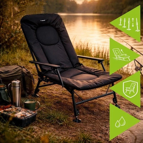 Sedia da pesca sedia campeggio altezza e schienale regolabile portata 120 kg sedia pieghevole
