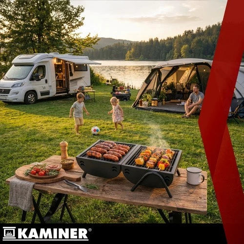 bbq barbecue xxl carbone e carbonella grill giardino 2 griglie fuoco regolabile termometro