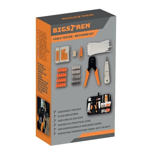 Kit tester cavo rete LAN RJ45 RJ11 pinza crimpatrice plug ethernet custodia