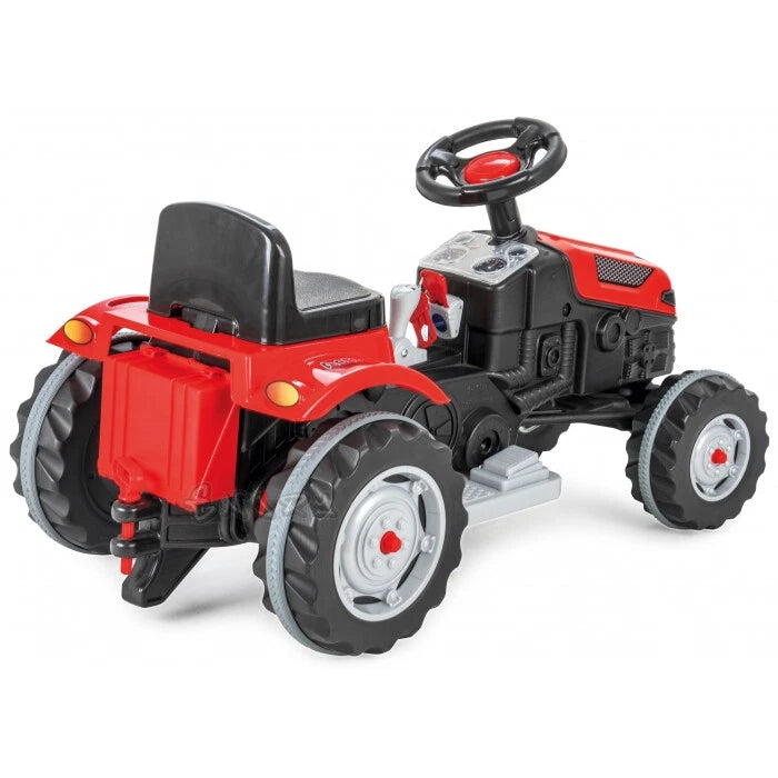 Trattore elettrico per bambini trattore rosso grande con sedile regolabile