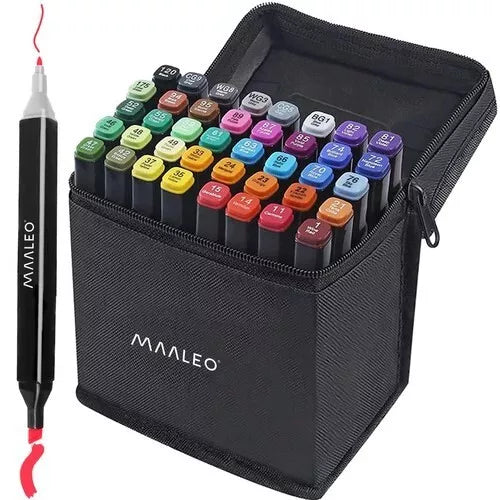 40 Pennarelli colori Doppia Punta Fine e Grossa Marcatore Evidenziatore set arte