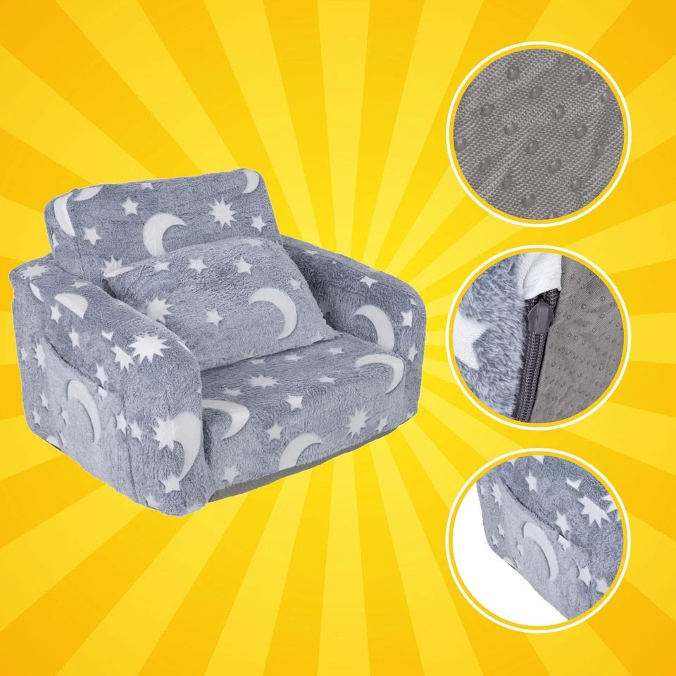 sedia per bambini poltrona lettino bambino con stelle che si illuminano al buio