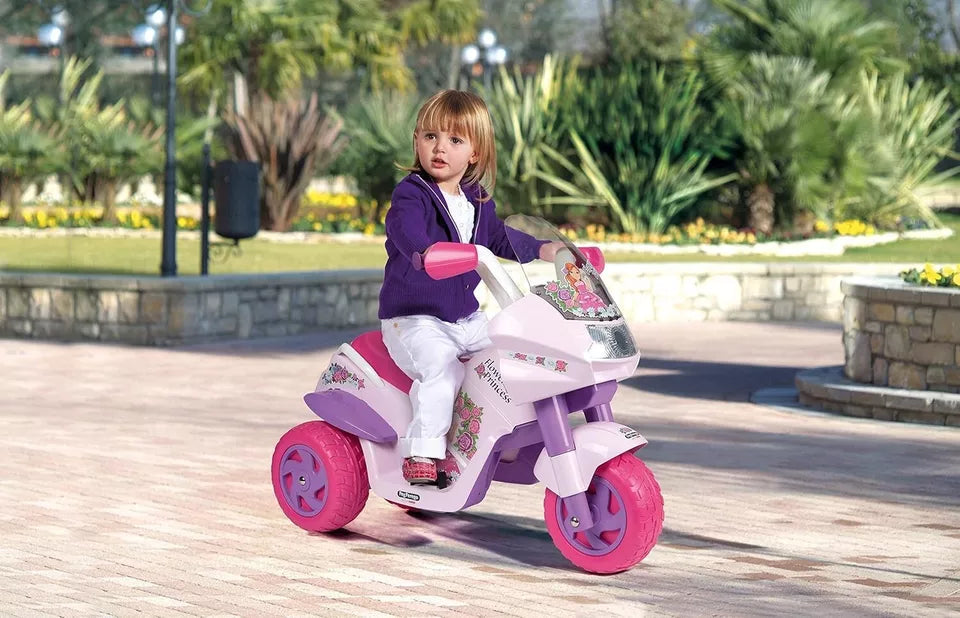 PegPerego Flower Princess moto elettrica bambina rosa batteria ricaricabile 6 v