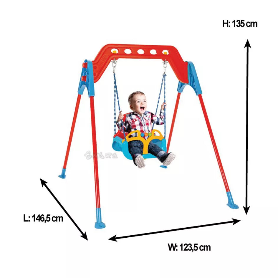 Altalena per Bambini giardino 1 posto Sedile e canestro da basket incluso