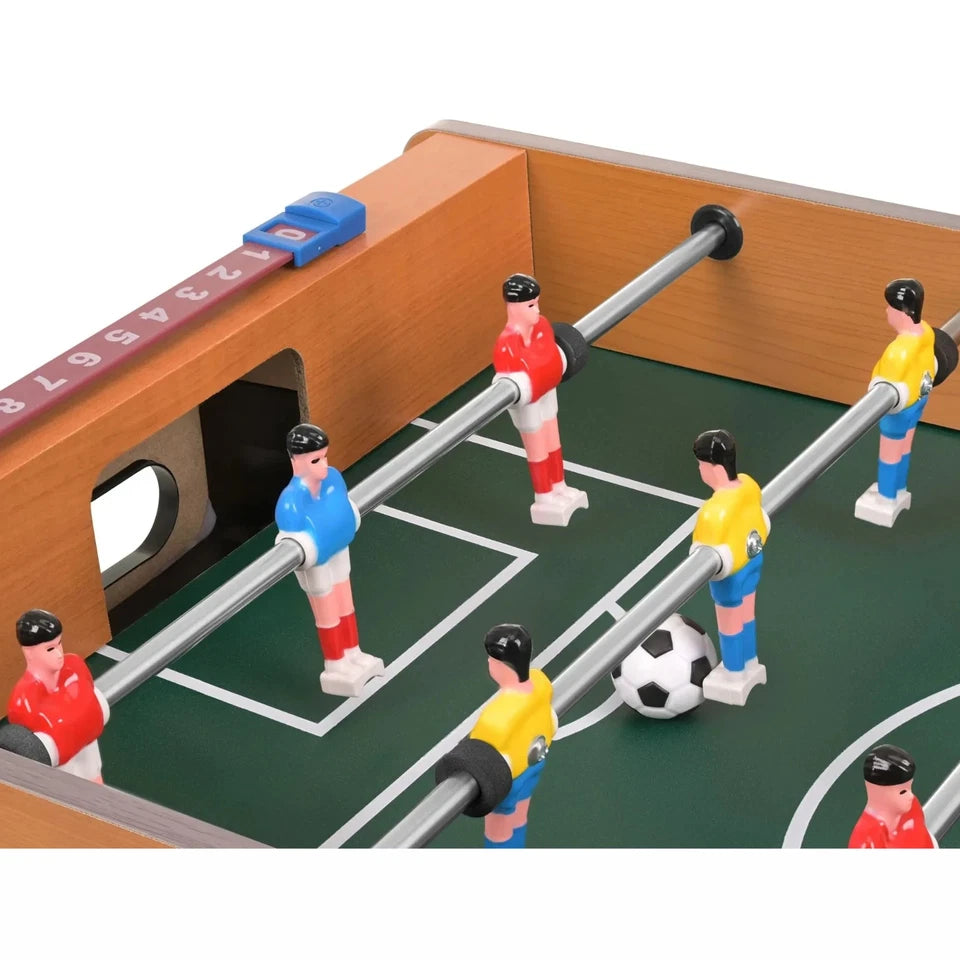 Calcio Balilla da Tavolo con Gambe in Legno per Bambini e Adulti Biliardino