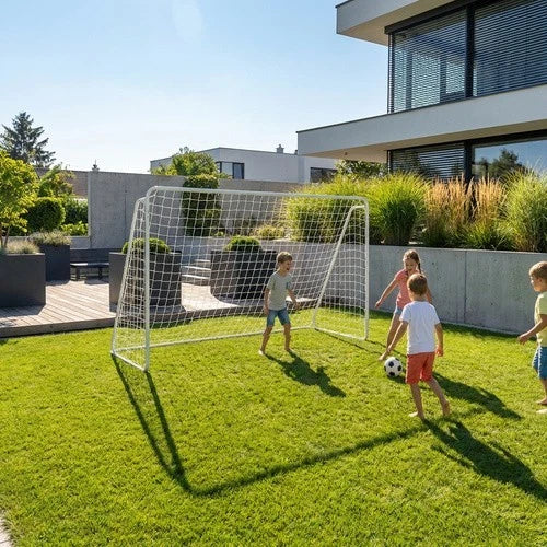porta da calcio in metallo da esterno porta calcio e calcetto giardino con rete 213x150x90 cm