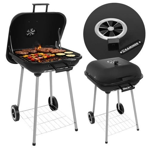 barbecue bbq a carbone carbonella per giardino terrazzo campeggio con ruote