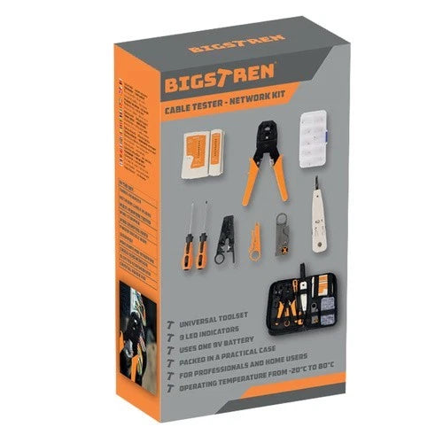 Kit tester cavo rete LAN RJ45 RJ11 pinza crimpatrice plug ethernet custodia