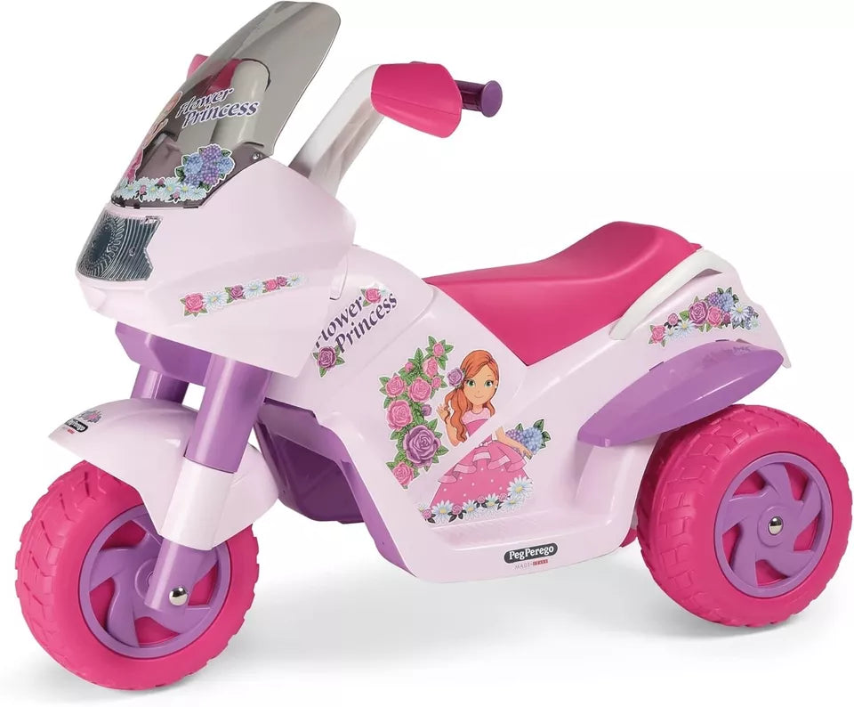 PegPerego Flower Princess moto elettrica bambina rosa batteria ricaricabile 6 v