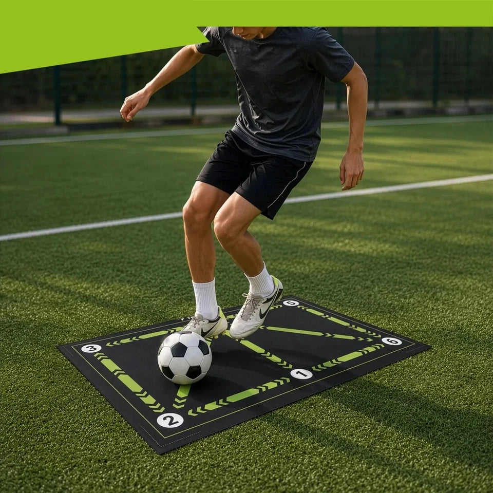 Tappeto Allenamento Calcio 60x90 Tappetino Dribbling Controllo + Pallone e sacca