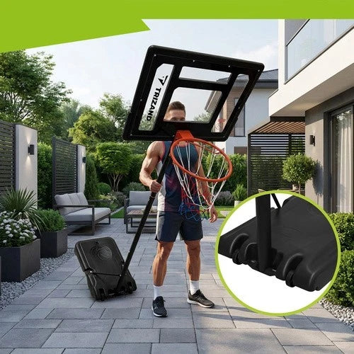 canestro da basket con piantana h. regolabile da 150 a 259 cm con ruote e palla
