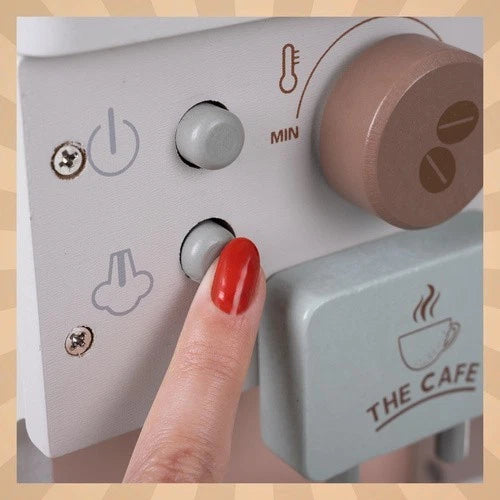 macchina caffè giocattolo in legno per bambini gioco in legno con accessori