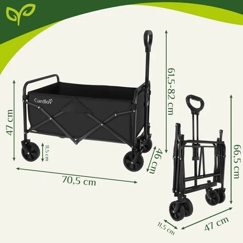 Carrello pieghevole giardino trasporto portapacchi per esterni mare carico 100kg