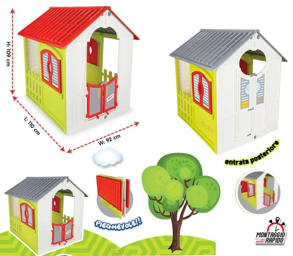 casa gioco per bambini grande casetta da giardino idea regalo altezza cm. 109