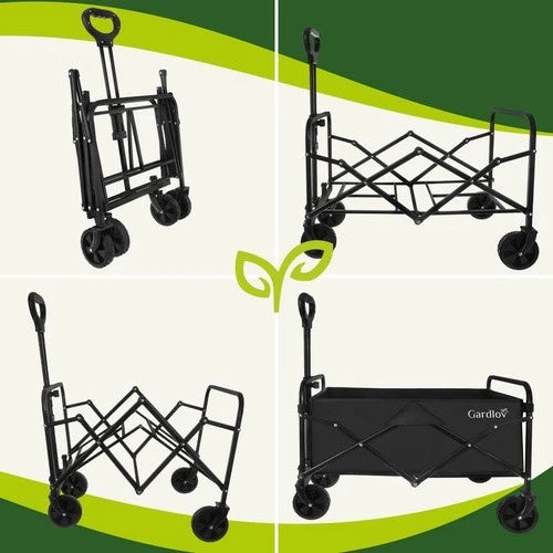 Carrello pieghevole giardino trasporto portapacchi per esterni mare carico 100kg