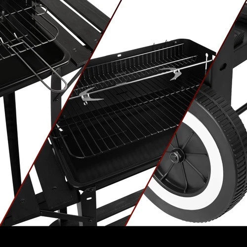 bbq barbecue a carbone carbonella da giardino grill regolabile ripiani spiedo e tanti accessori