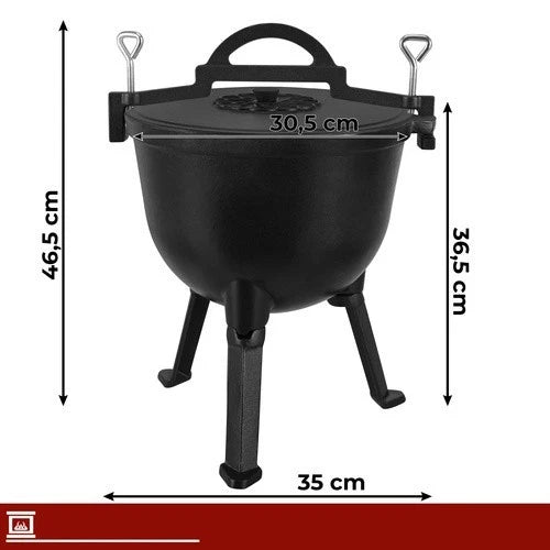 calderone pentolone in ghisa Dutch Oven pentola da campeggio pesca per fuoco