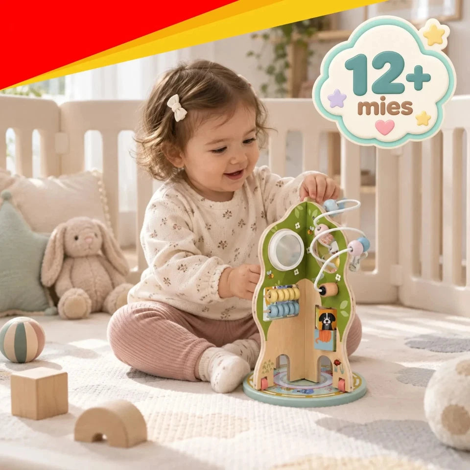 Giochi Montessori Giocattolo in legno Multiattività per bambini albero educativo