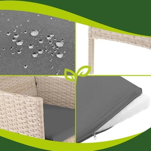 SET DA GIARDINO TERRAZZO 4 POSTI IN ECORATTAN- VARI COLORI- CON CUSCINI