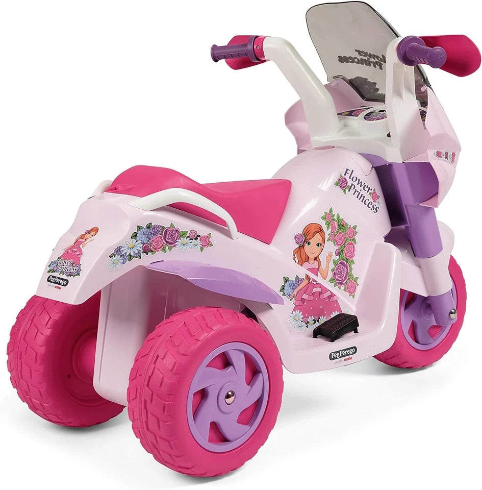 PegPerego Flower Princess moto elettrica bambina rosa batteria ricaricabile 6 v