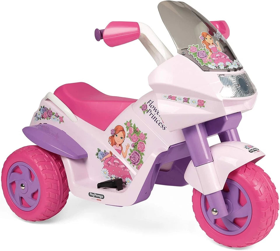 PegPerego Flower Princess moto elettrica bambina rosa batteria ricaricabile 6 v