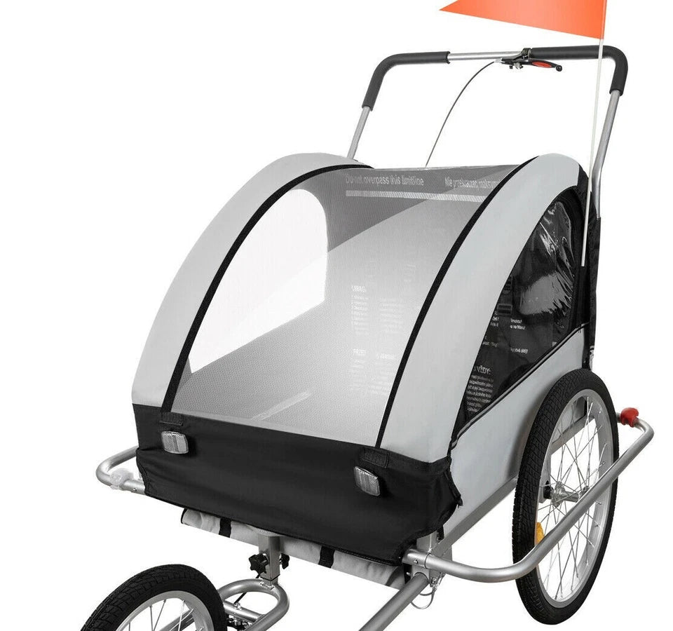 Rimorchio per Bicicletta Carrello porta bambini o Passeggino Trasporto cani