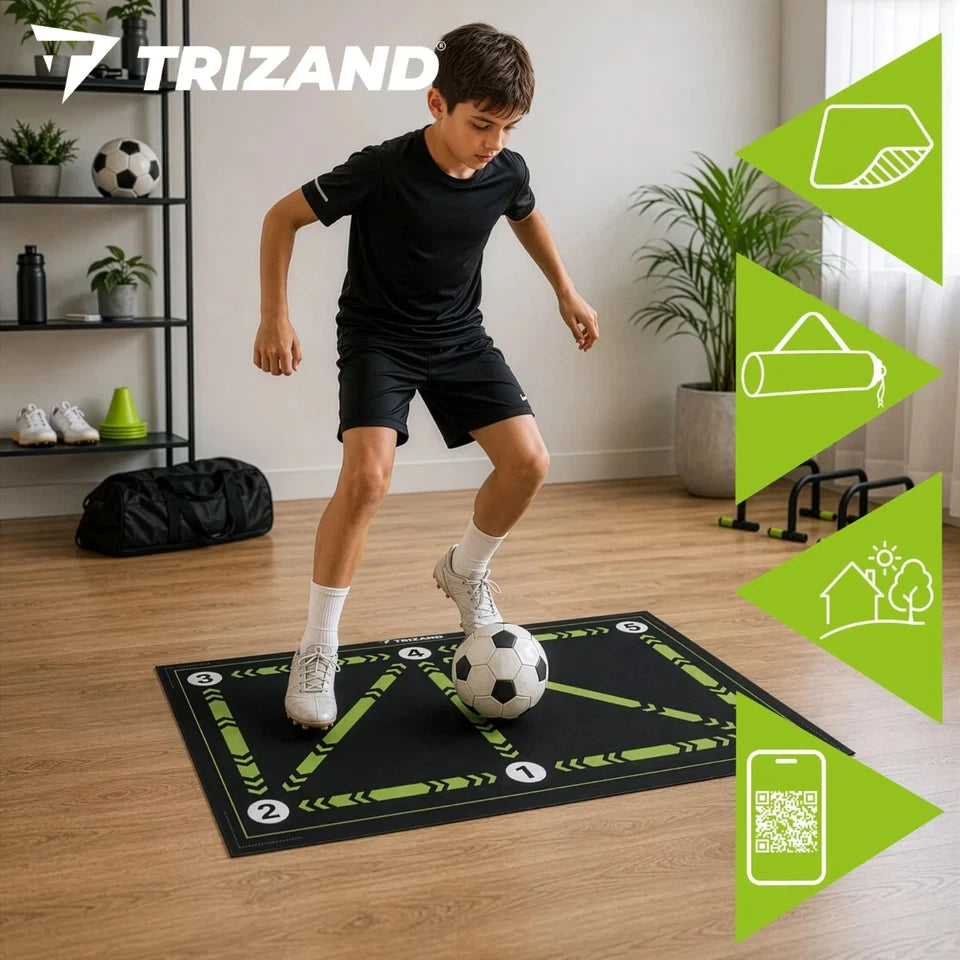 Tappeto Allenamento Calcio 60x90 Tappetino Dribbling Controllo + Pallone e sacca