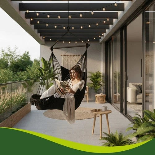 Altalena da giardino sedia sospesa interno ed esterno carico max 150kg