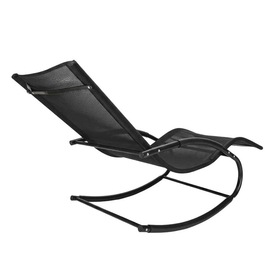 Sdraio da giardino sedia a dondolo portata 120 kg supporto in metallo impermeabile