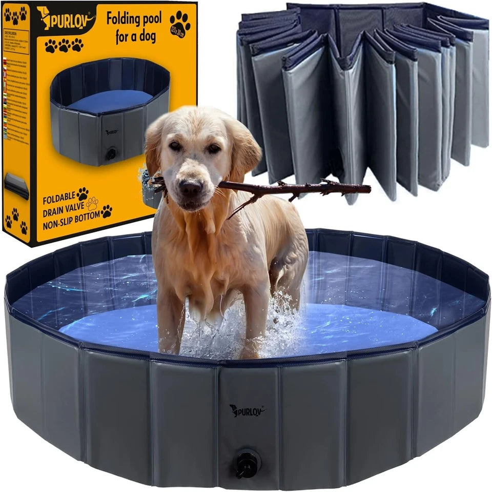 Piscina per Cani 120 x 120 x 30 h cm piscina per bagno cani e animali con scaric