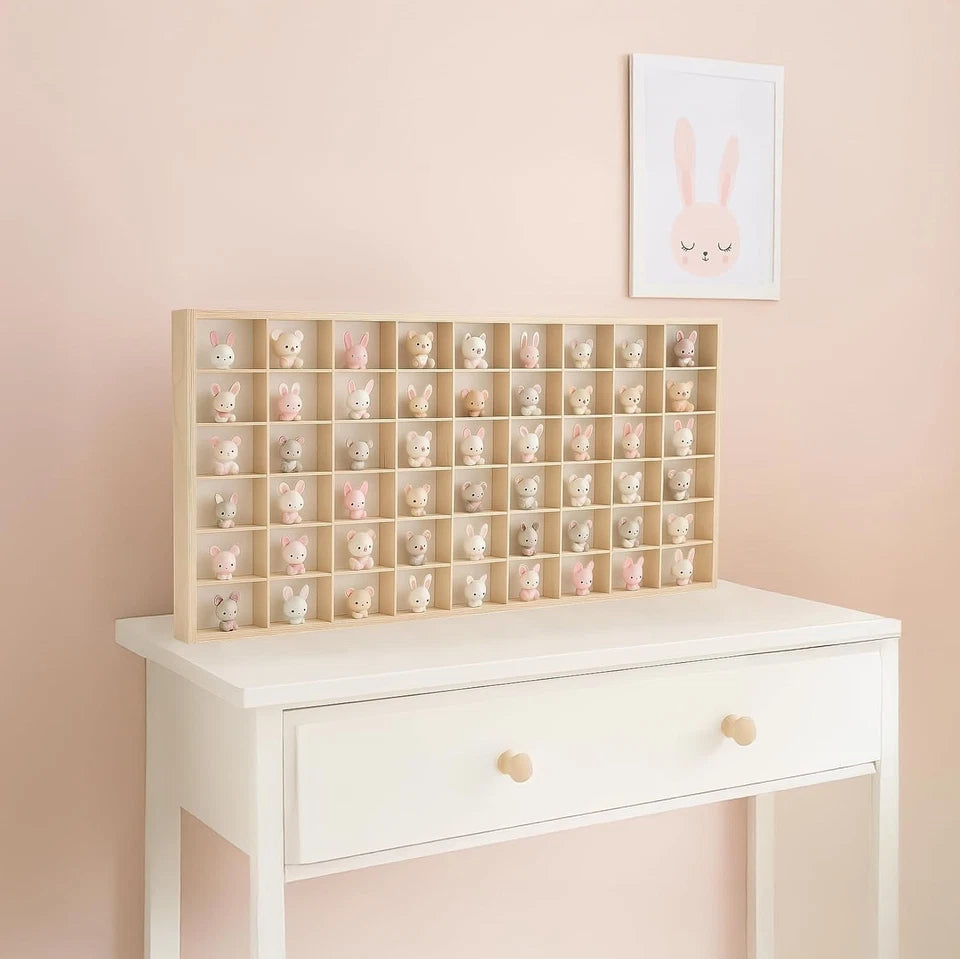 VETRINA ESPOSITORE MODELLISMO VETRINETTA IN LEGNO per modellini sorpresine bambole