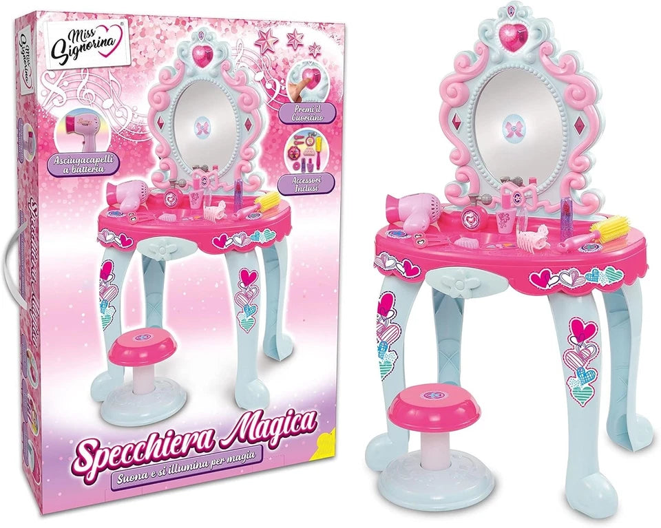 Specchiera Giocattolo Bambine Specchio Trousse Trucchi Set Bellezza luci suoni