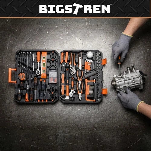 set attrezzi valigetta chiavi inglesi, bussole, punte, cacciaviti, pinze martello, brugola