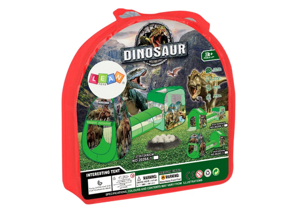 tenda da gioco dinosauri percorso tunnel jurassic x bambini casetta igloo 3 in 1