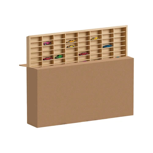 VETRINA ESPOSITORE MODELLISMO VETRINETTA IN LEGNO 80 scomparti modellini auto