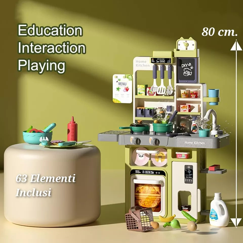 Cucina Giocattolo per bambini Vapore Acqua pentole e Accessori Inclusi