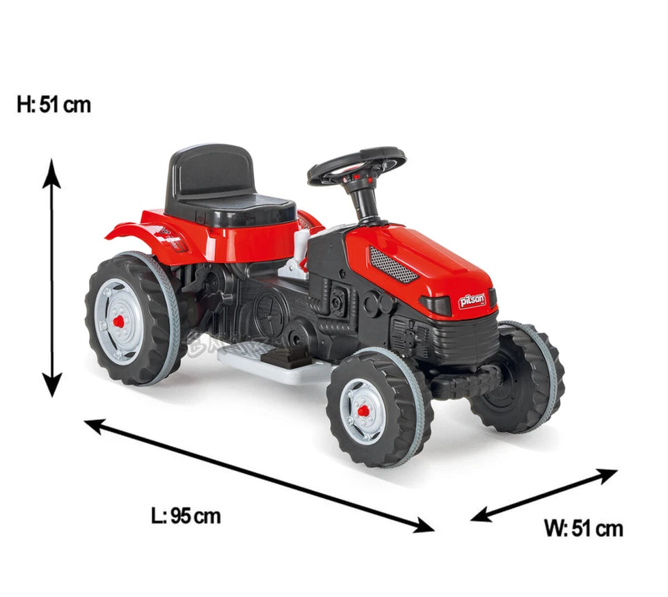 Trattore elettrico per bambini trattore rosso grande con sedile regolabile