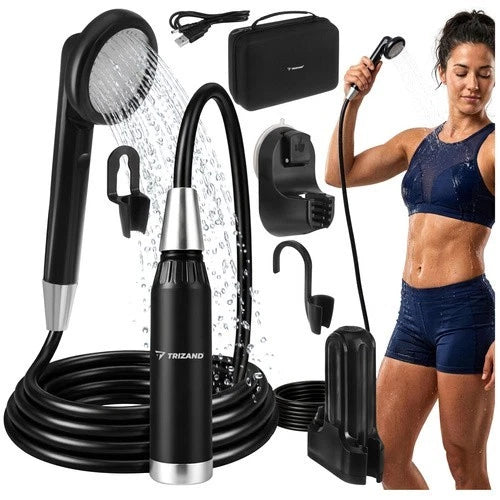 Doccia da Campeggio Portatile USB Ricaricabile Esterna Camper Trekking + custodia
