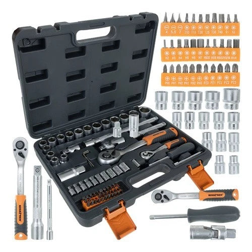Set chiavi a bussola 1/4" e 1/2" acciaio 72 pezzi set chiavi cricchetto punte