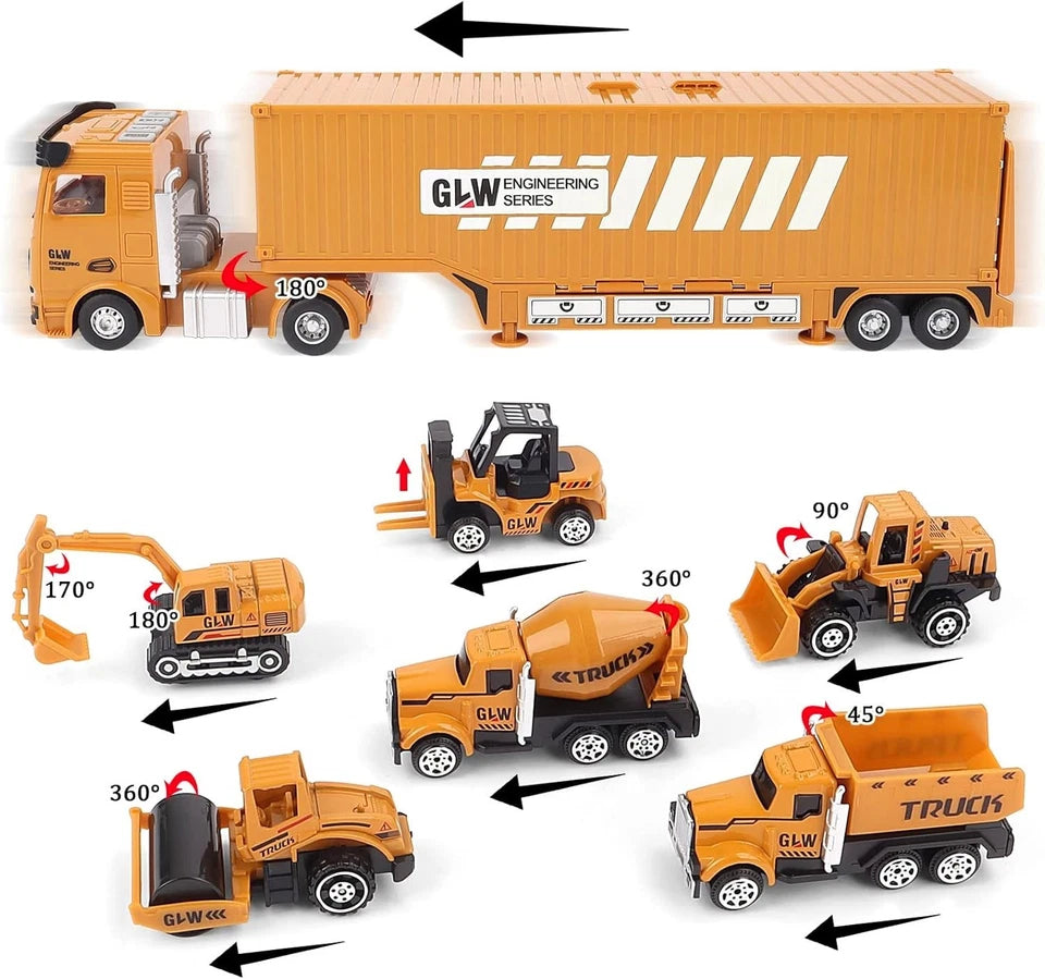Camion Giocattolo per Bambini Veicoli da Cantiere Gru Gioco Betoniera Garage ecc